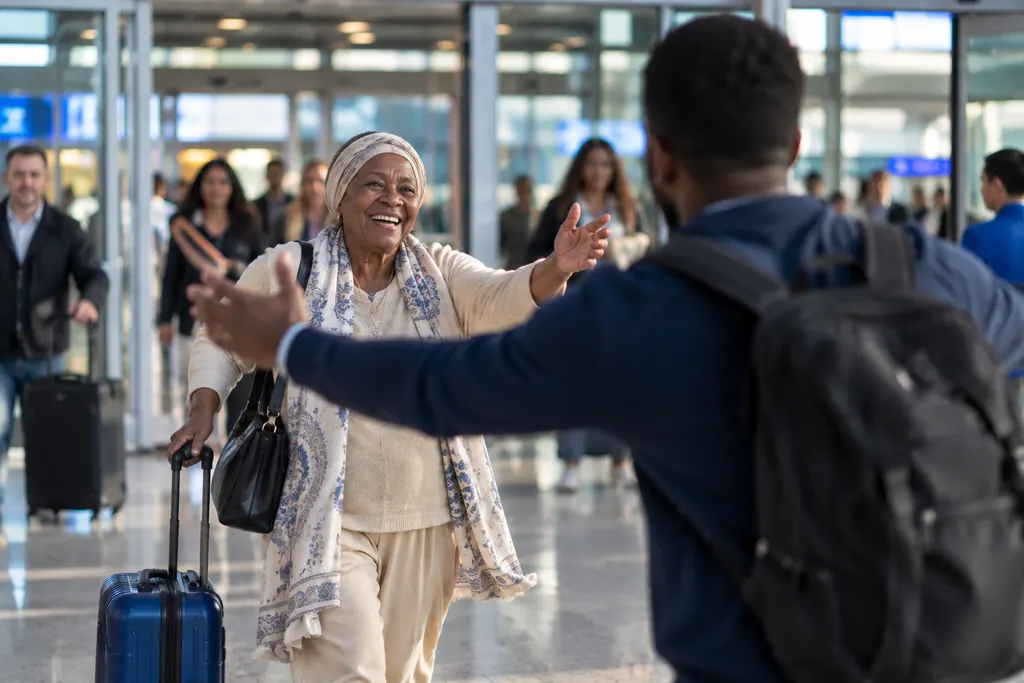 A reunion at Arrivals